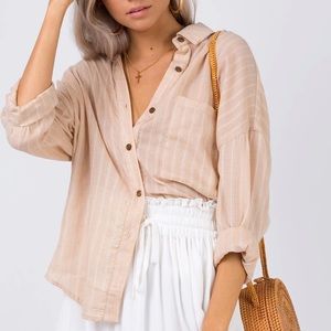 Princess Polly sandbar button up top